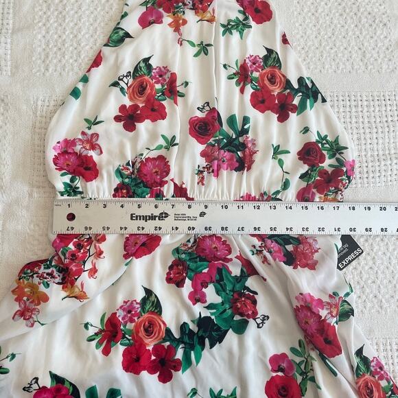 Express XL halter assymetrical sleeveless floral dress D3 2861 - Picture 7 of 10